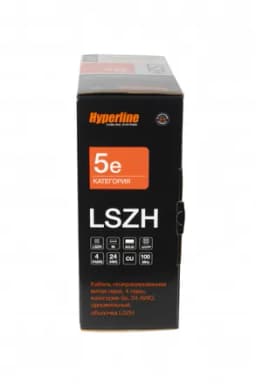 Кабель витая пара Hyperline UUTP4-C5E-S24-IN-LSZH-WH-100 (100 м)