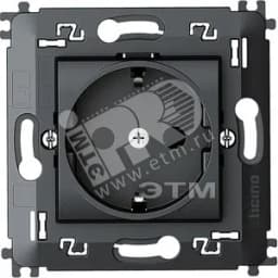 LL Розетка 2К+З моноблок антрацит