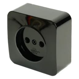 Розетка 1местная бз открытой установки STEKKER 250В 10А IP20 серия София черный MST101102 49313