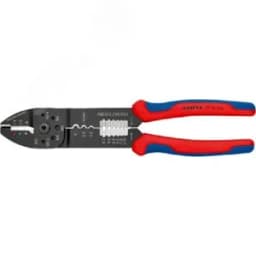 Пресс-клещи для резки и зачистки кабеля опрессовки кабельных наконечников и штекеров 3 гнезда обжим кабельных наконечников с изолятором и кабельных соединителей: 05-60 мм (AWG 20 - 10) j обжим кабельных наконечников без изолятора и кабельных сое Knipex