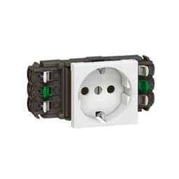 Розетка DLP нем.ст. 2К+З безвинтовые зажимы Mosaic Legrand 077401