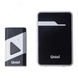 Звонок беспроводной радиус действия 150 м, черный с серебристым UDB-016W-R1T1-38S-150M-BL/SL