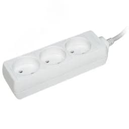 Удлинитель бытовой 3 розетки шнур 3м без заземления 10А