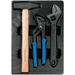 Набор переставные клещи, разводной ключ и молоток, ложемент, 3 предмета