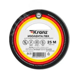 Изолента ПВХ KRANZ 0.13х19 мм, 25 м, серая