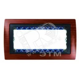 Рамка с суппортом на 5 узких модулей, S82C, вишня - графит