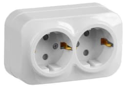 РСш22-3-ХБ Розет. 2-ая с з/к и з/ш о/у 16А GLORY белый IEK (ERH24-K01-16)