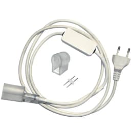 Установочный набор для одностороннего Гибкого неона 15х26мм шнур питания каучук с диодным мостом и вилкой заглушка переходная муфта игла 15м 134504