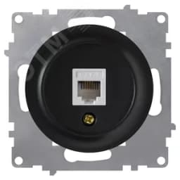 Розетка телефонная 1xRJ11, цвет чёрный (серия Florence) 2172815 ССТ