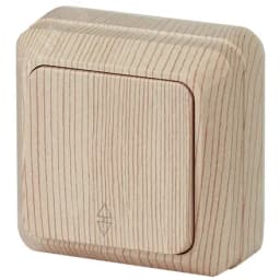 Переключатель Intro Quadro 2-103-11 одноклавишный 10А-250В, IP20, ОУ, сосна Б0053755 ЭРА