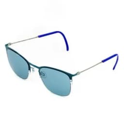 Очки бирюзовые солнцезащитные из титана со светло-синими линзами. Модель 11