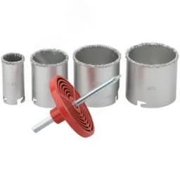 Коронки кольцевые по кафелю карбидные, набор 4 шт, 33-53-67-73 мм FIT