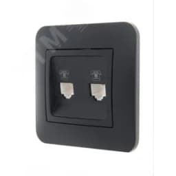 KARINA Розетка телефонная двойная евро чёрный бархат (10шт/120шт)