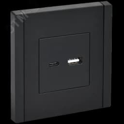 FORTE&PIANO Розетка USB A+C 3,1А FP150 черный IEK