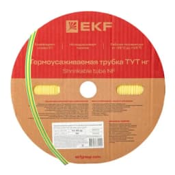 Термоусаживаемая трубка ТУТ нг 25/12,5 жел-зел рулон EKF PROxima
