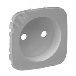 Valena ALLURE Лицевая панель силовой розетки 2К Алюминий Legrand Euro