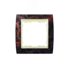 Рамка на 3 поста, S82, корень ореха - шампань Simon