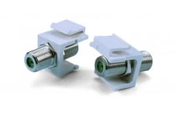 Вставка формата Keystone Jack с проходным адаптером F-типа Hyperline KJ1-FCON-3G-N-WH