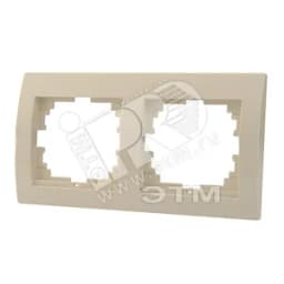 DERIY Рамка х2 горизонтальная крем