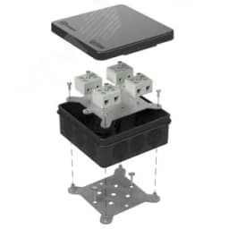 Коробка огнестойкая для о/п двухкомпонентная 60-0303-9005-FR10.0-8 Е15-Е120 100х100х40 RAL9005 Промрукав (17 шт/уп) 60-0303-9005-FR10.0-8