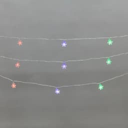 Гирлянда светодиодная Снежинки большие 5м 20LED IP20 прозрачный провод свечение мульти RGRB мигание 230В NEONNIGHT 304024