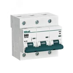 Выключатель автоматический трехполюсный 80А D ВА-201 10кА Dekraft