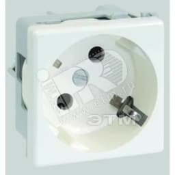 Connect Розетка с заземлением 16А 250В 45х45мм винтовые клеммы SC белый