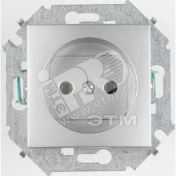 Розетка 2P со шторками, 16А, 250В, винтовой зажим, алюминий