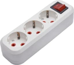 PST1631120 Розетка переносная разборная на 3 гнезда с выключателем с заземлением 250В 16A IP20 белая 39014