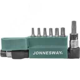 Комплект вставок-бит 1/4"DR T-TORX®, T10H-T40H, c Г-образным приводом, 8 предметов Jonnesway