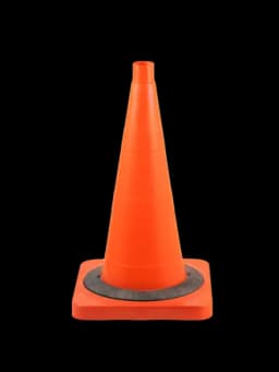 Конус дорожный - КС-2.2.0 - 520 мм мягкий без полос + утяжелитель, квадратное основание. (комплект 5 шт.)