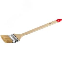 Кисть радиаторная угловая "УНИВЕРСАЛ-МАСТЕР", светлая натуральная щетина, деревянная ручка, 75мм