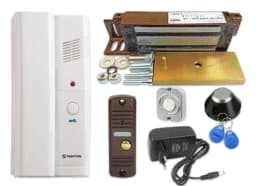 Комплект аудиодомофона с магнитным замком на дверь и бесконтактными ключами Уралкам