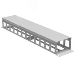 Органайзер кабельный с крышкой и отверстиями 2U, глубина 60 мм, для 19" IT-корпусов ДКС серии STI/CQE, RAL7035 DKC