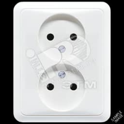 Розетка сдвоенная 16A 250V~ без заземления  слоновая кость