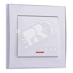 RAIN Выключатель с подсветкой белый с боковой вставкой хром