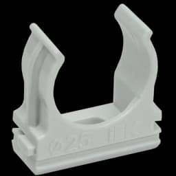 Крепеж-клипса для трубы IEK 25 мм серая (50шт)