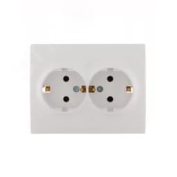 KARINA Розетка двойная с/з керамика белая (10шт/120шт)