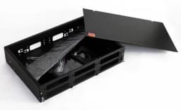 Бокс оптический универсальный 19" выдвижной Hyperline FO-19V-2U-6xSLT-W130H30-48UN-BK