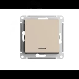 ATLASDESIGN переключатель одноклавишный с подсветкой, сх.6а, 10АХ, механизам, ПЕСОЧНЫЙ