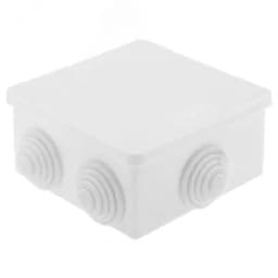 Коробка распределительная 80?80?40 6 муфт д26, IP44, открытой проводки, белый