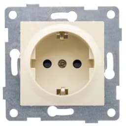 Розетка однопостовая Ugra с/з с з/ш, механизм, 16А, 250В, бежевый
