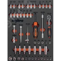 Набор головок торцевых 1/4" DR с аксессуарами в EVA ложементе 280х375 мм, 50 предметов