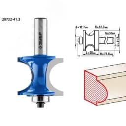 Фреза полустержневая с подшипником 41,3x35мм, радиус 12.7мм