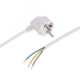 Шнур электрический с вилкой ПВС 3х0,75 мм, 2м, белый