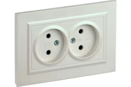 Розетка 2-м СП BRITE РС12-2-БрЖ 10А в сборе без заземл. без защ. шторок жемчуж. IEK BR-R20-10-K36-F