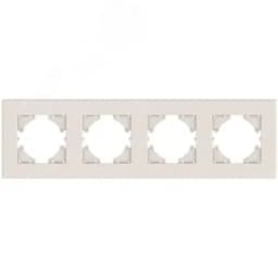 Рамка City 4-местная, бежевый