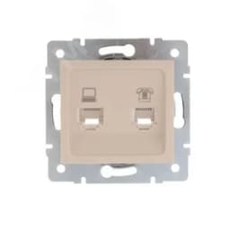 KARINA Розетка компьютер+телефон крем (10шт/120шт) 707-0388-143 Lezard
