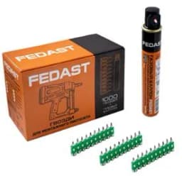 Гвозди 3.0*16 мм усиленные для монтажного пистолета в комплекте с газовым баллоном 165 мм Fedast