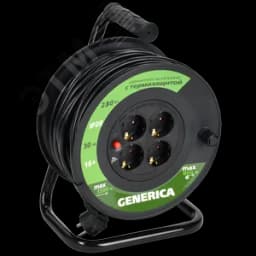 Удлинитель силовой УК30 с термозащитой 4 места 2P+PE/30м 3х1.5мм2 GENERICA